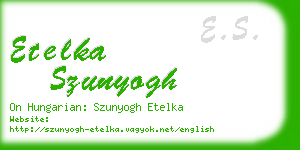 etelka szunyogh business card